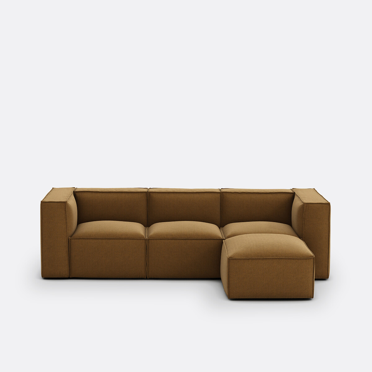 LA REDOUTE INTERIORS<br>Sofá modular de 3 lugares com pufe, tecido texturizado Seven