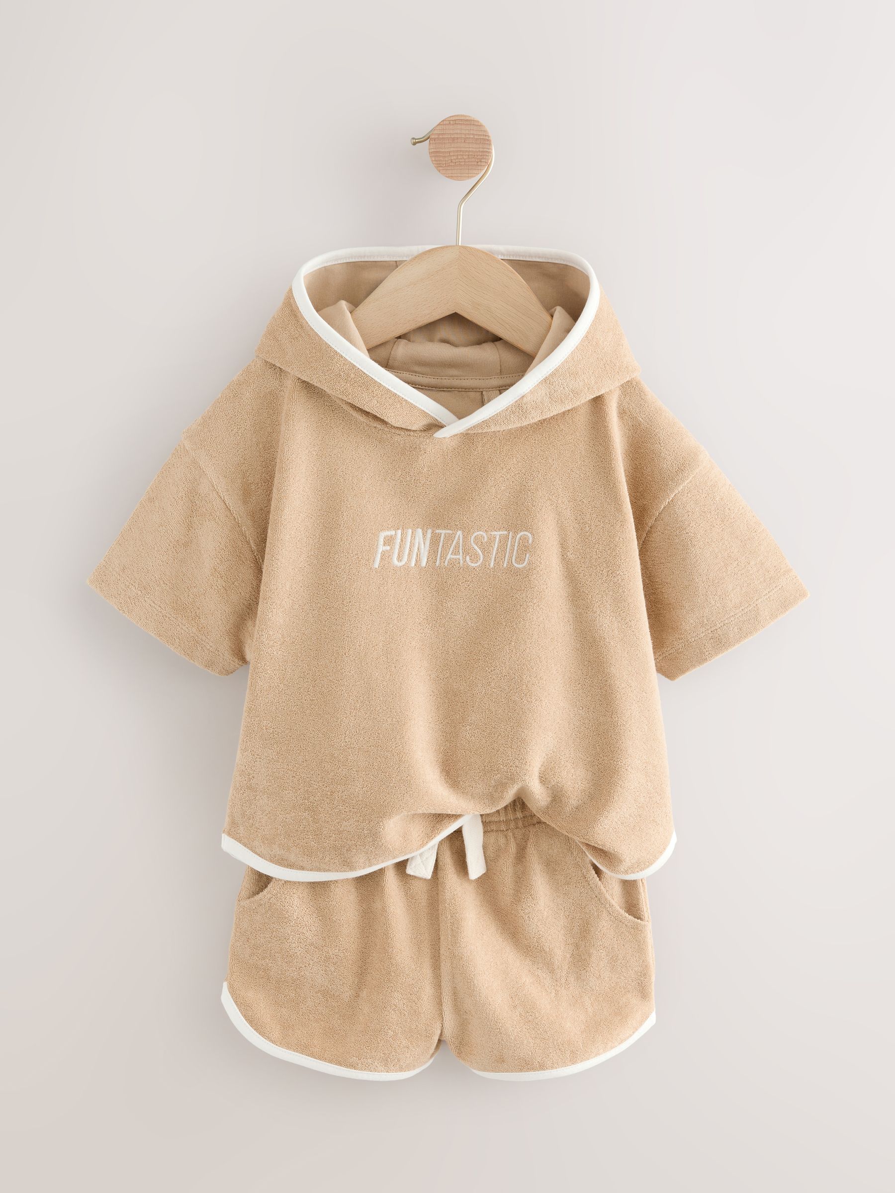 Taupe - 100% katoenen badstofset (3mnd-7jr)