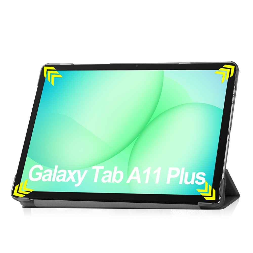 Samsung Galaxy Tab A11  Plus / A9  Plus Leder Tasche Flip Cover Hülle - Schwarz