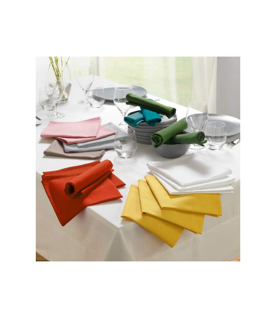 Paris Prix - Lot De 3 Serviettes De Table initia 40x40cm Jaune