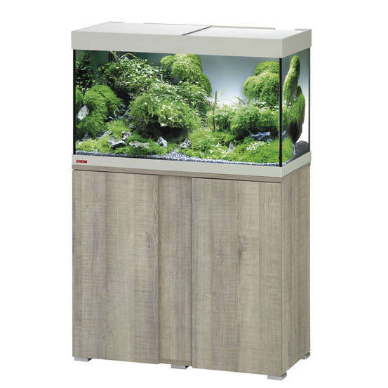 Aquarium avec meuble Vivaline en bois gris - 126 litres