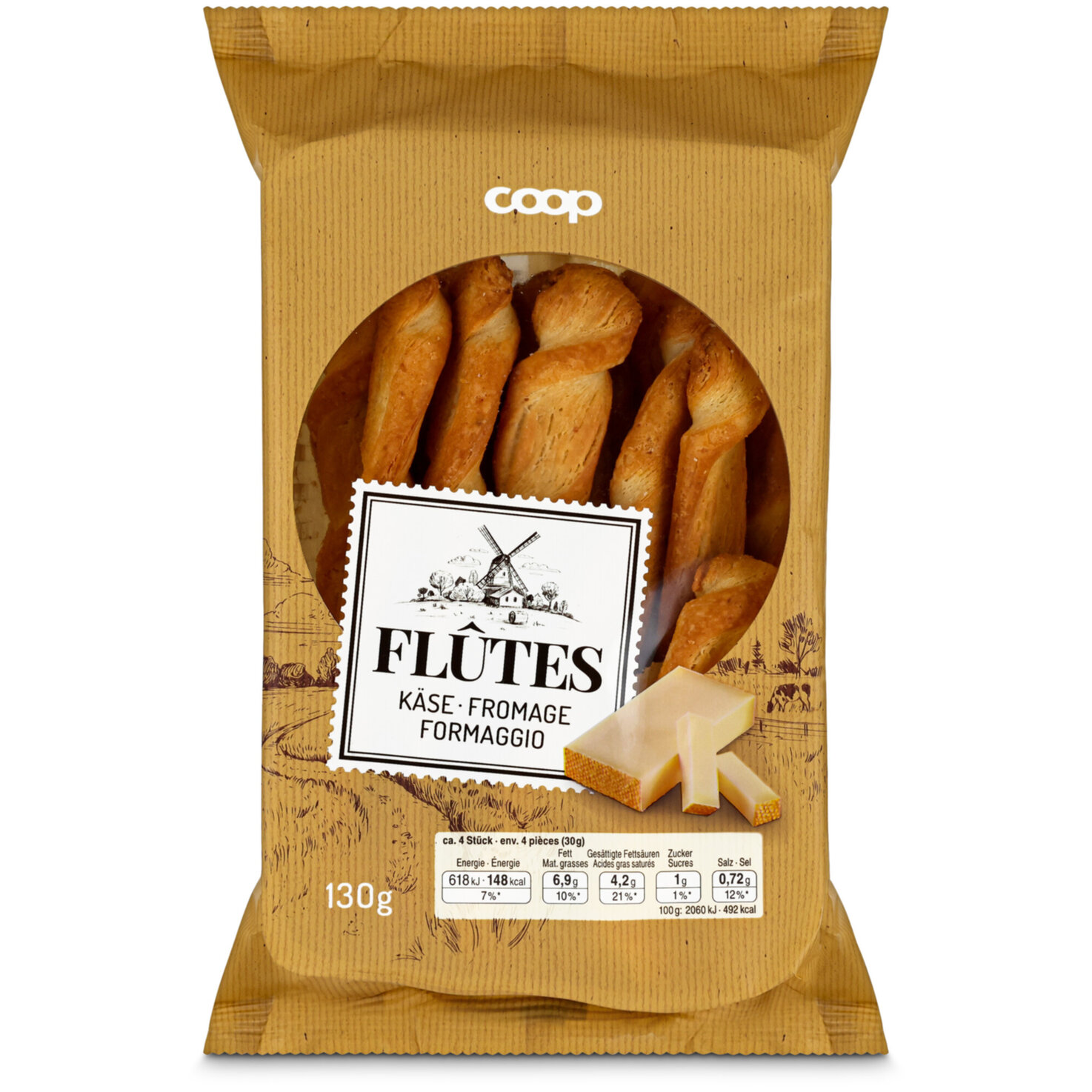 Flûtes mit Käse