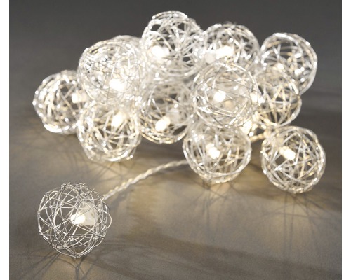 Konstsmide batterijgevoede micro LED-lichtsnoer, 16 stuks, warm wit