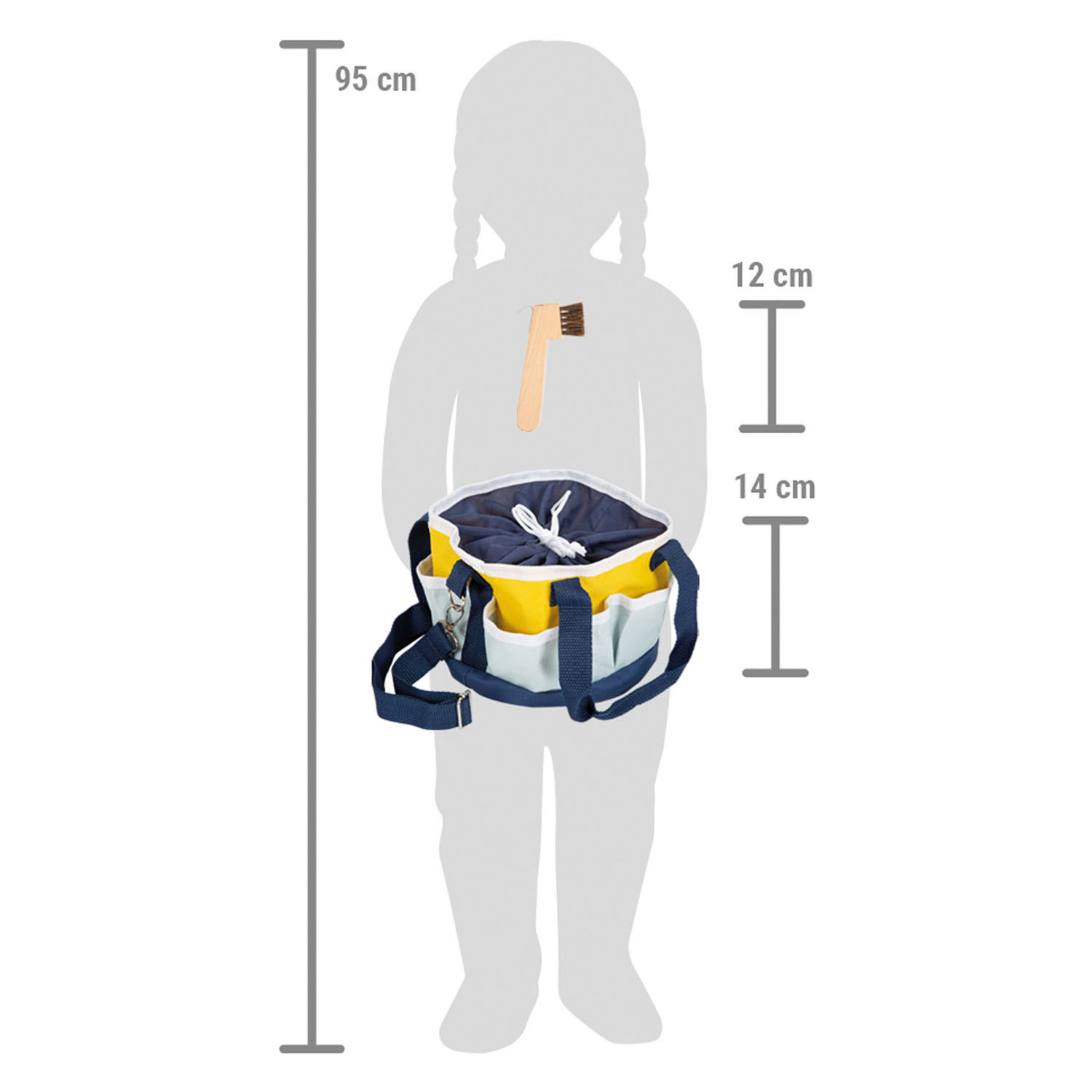 Small Foot - Houten Paardenverzorgingsset met Tas, 8dlg.