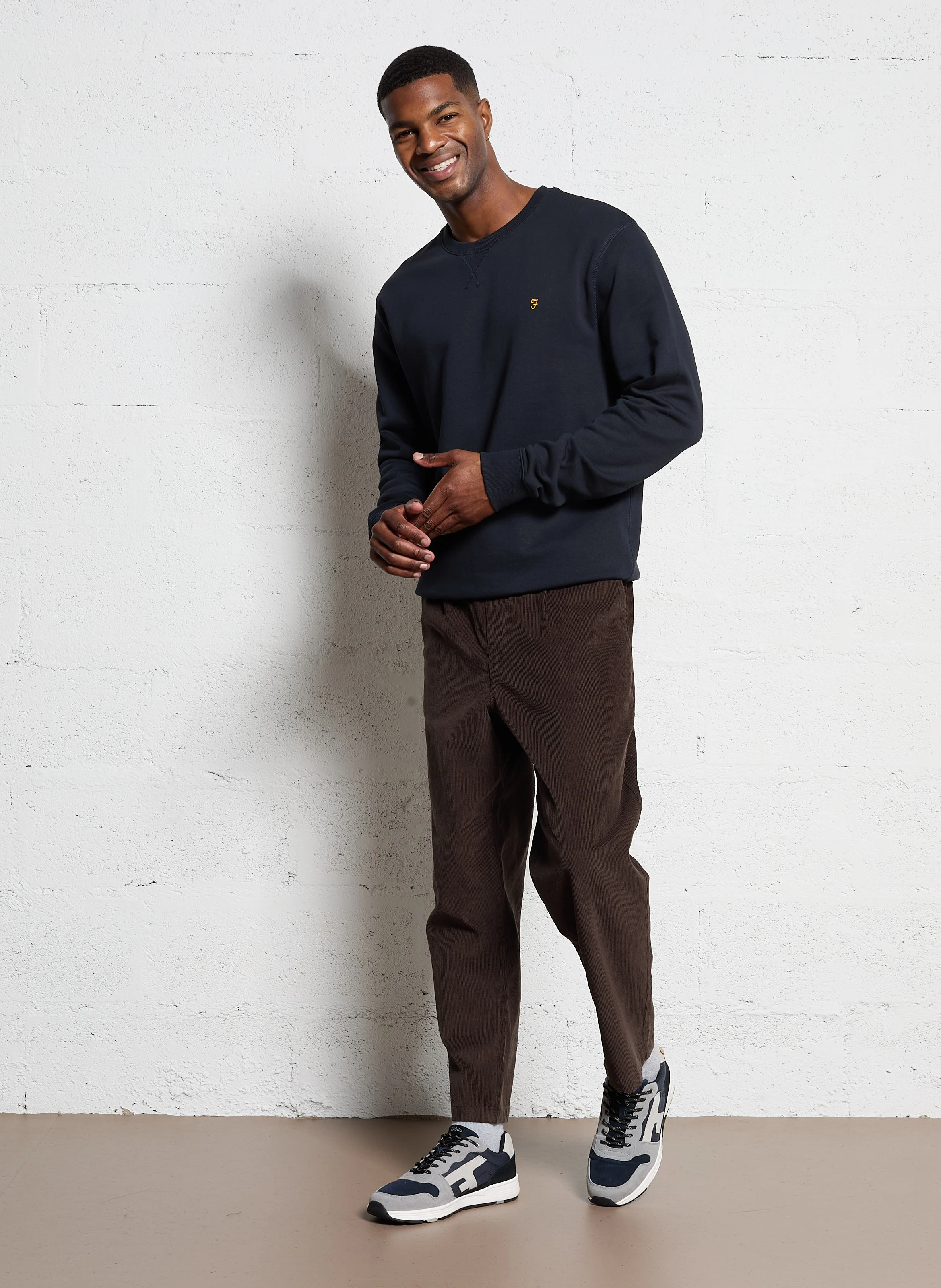 TIM - Sweat slim-fit col rond en coton bio | Bleu