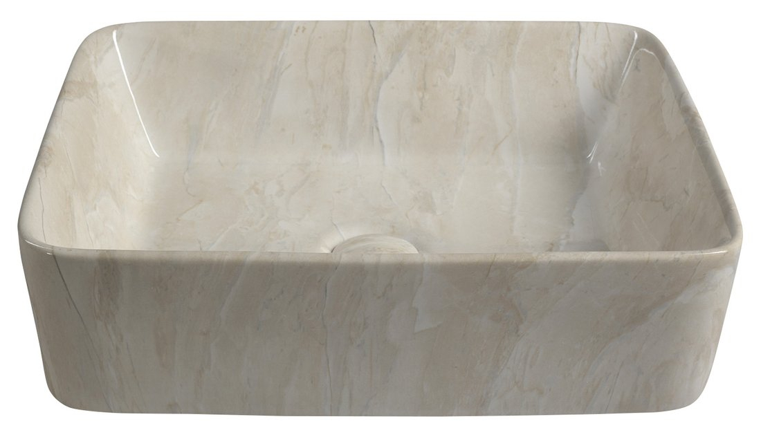 Sapho Dalma keramische waskom beige marmer structuur 48x38x13cm