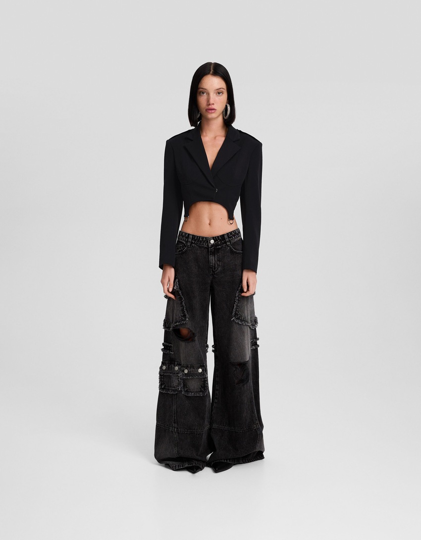 Blazer curto com alças