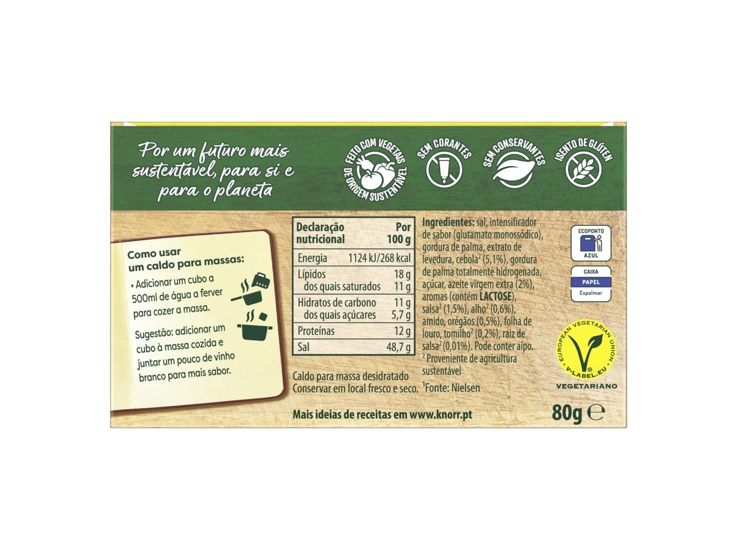 CALDO KNORR PARA MASSAS 8 CUBOS 80G