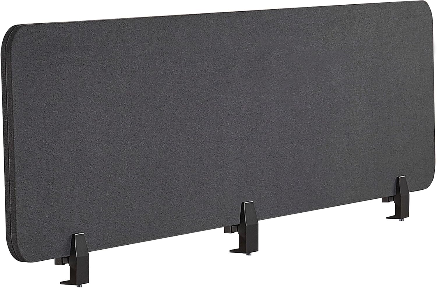 Beliani Dunkelgraue Schreibtischtrennwand 180 x 40 cm - Akustikschutz, Einfache Montage, Modernes Design - Wally