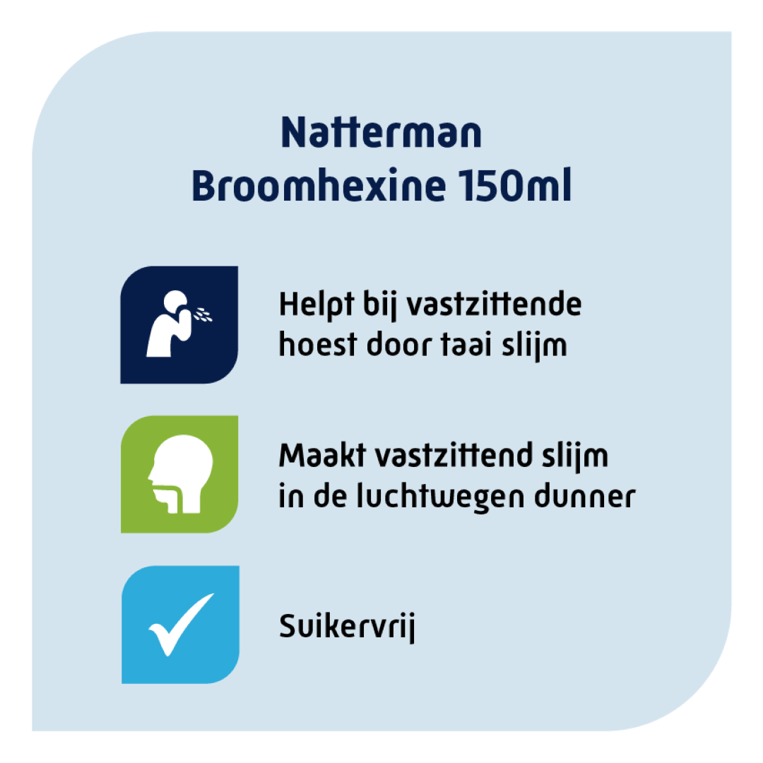 Natterman Hoestdrank extra sterk broomhexine HCl 8mg/5ml (150 ml)