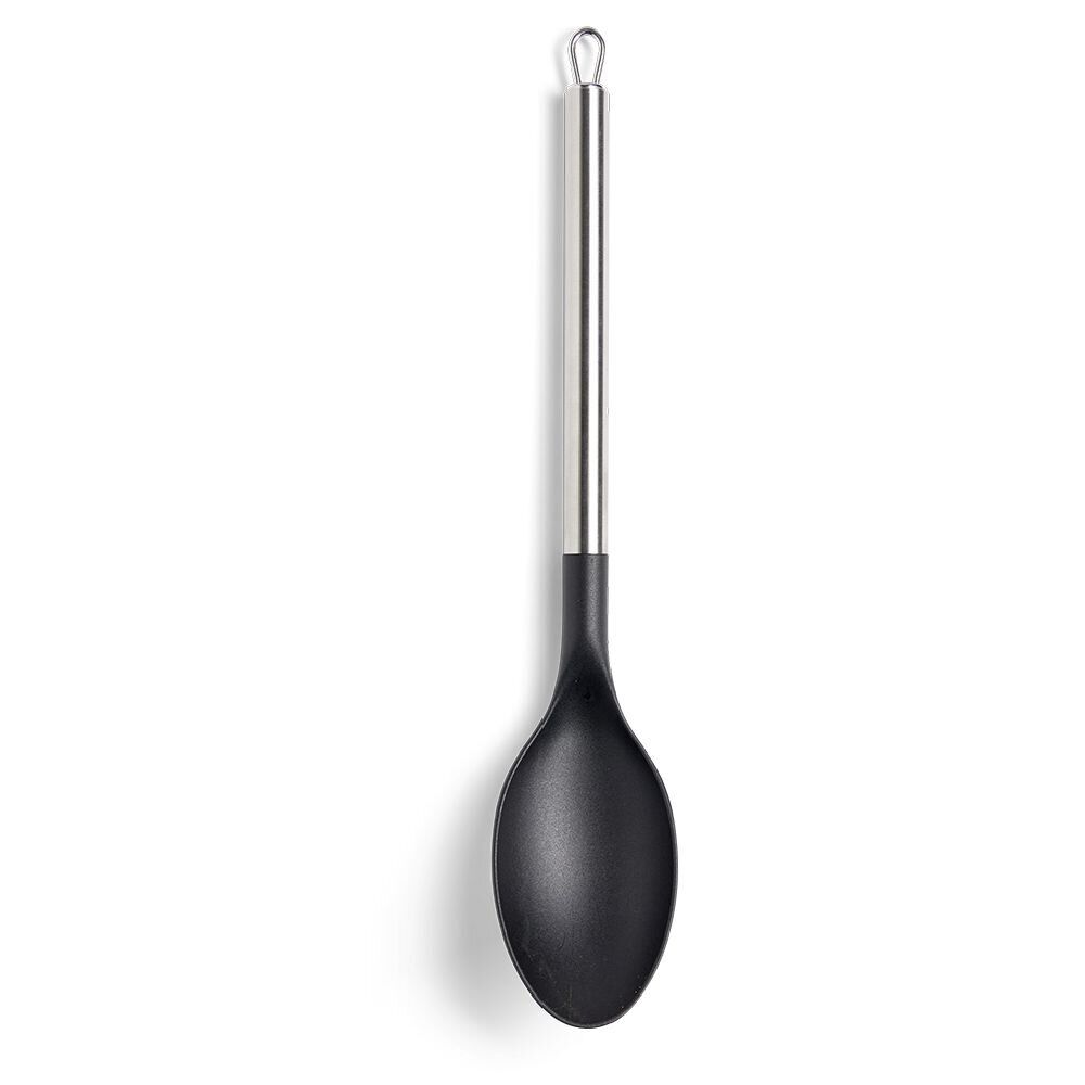 Cuillère à servir en plastique noir avec manche en inox L.34,3cm