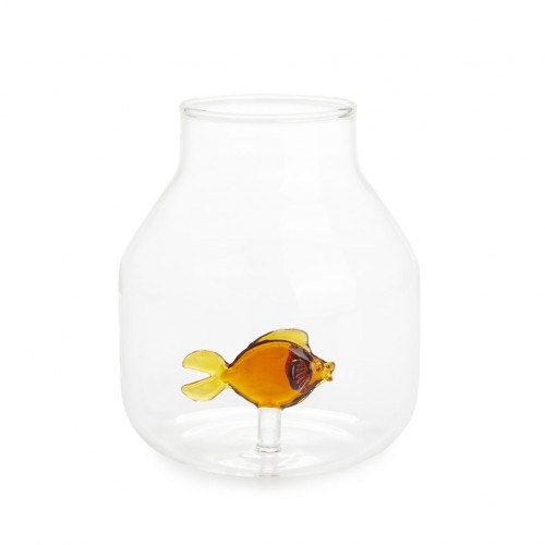 Vaso cônico Balvi com peixe de vidro