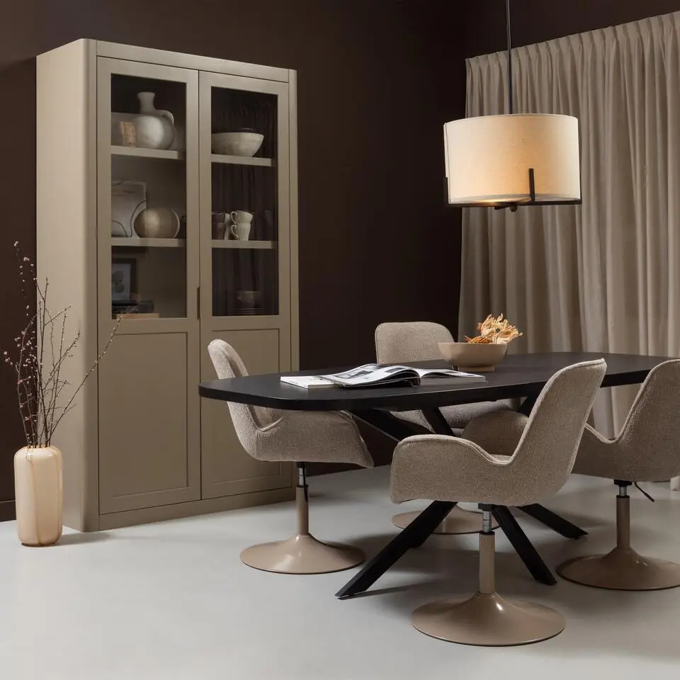 WOOOD Arros Eettafel Uitschuifbaar - Zwart - 75x180/220x90