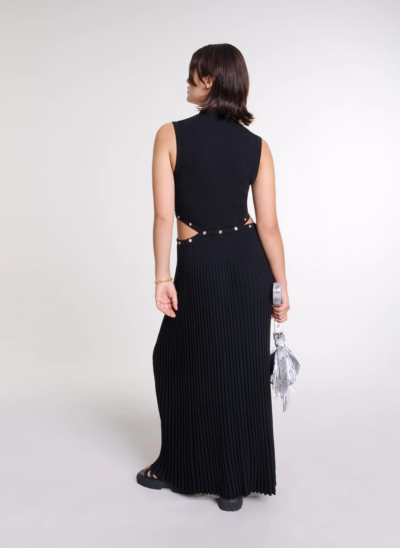 Robe longue col classique | Noir