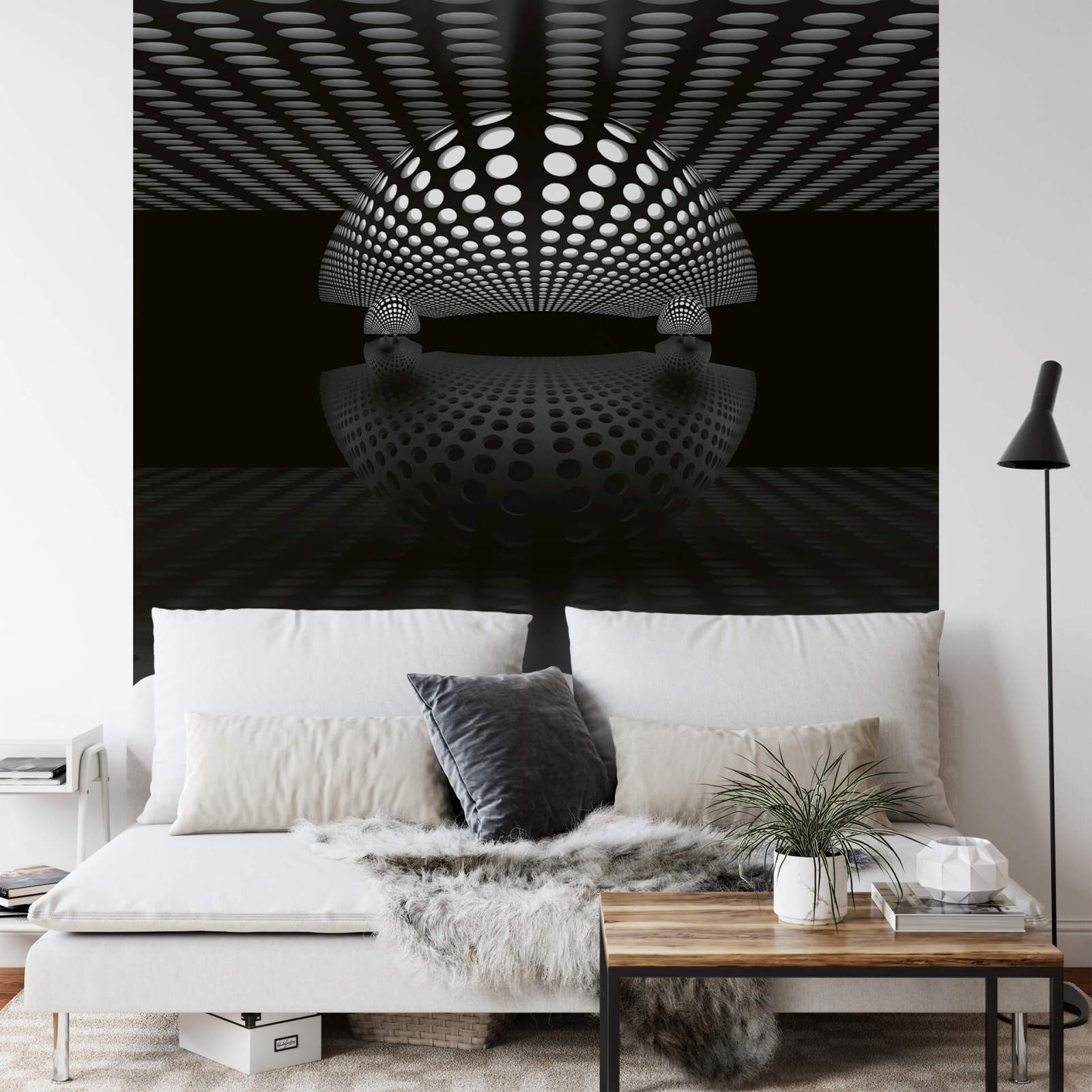 Fototapete DESIGNWALLS 2.0 - schwarz-grau - 3D-Art - 2,6 Meter