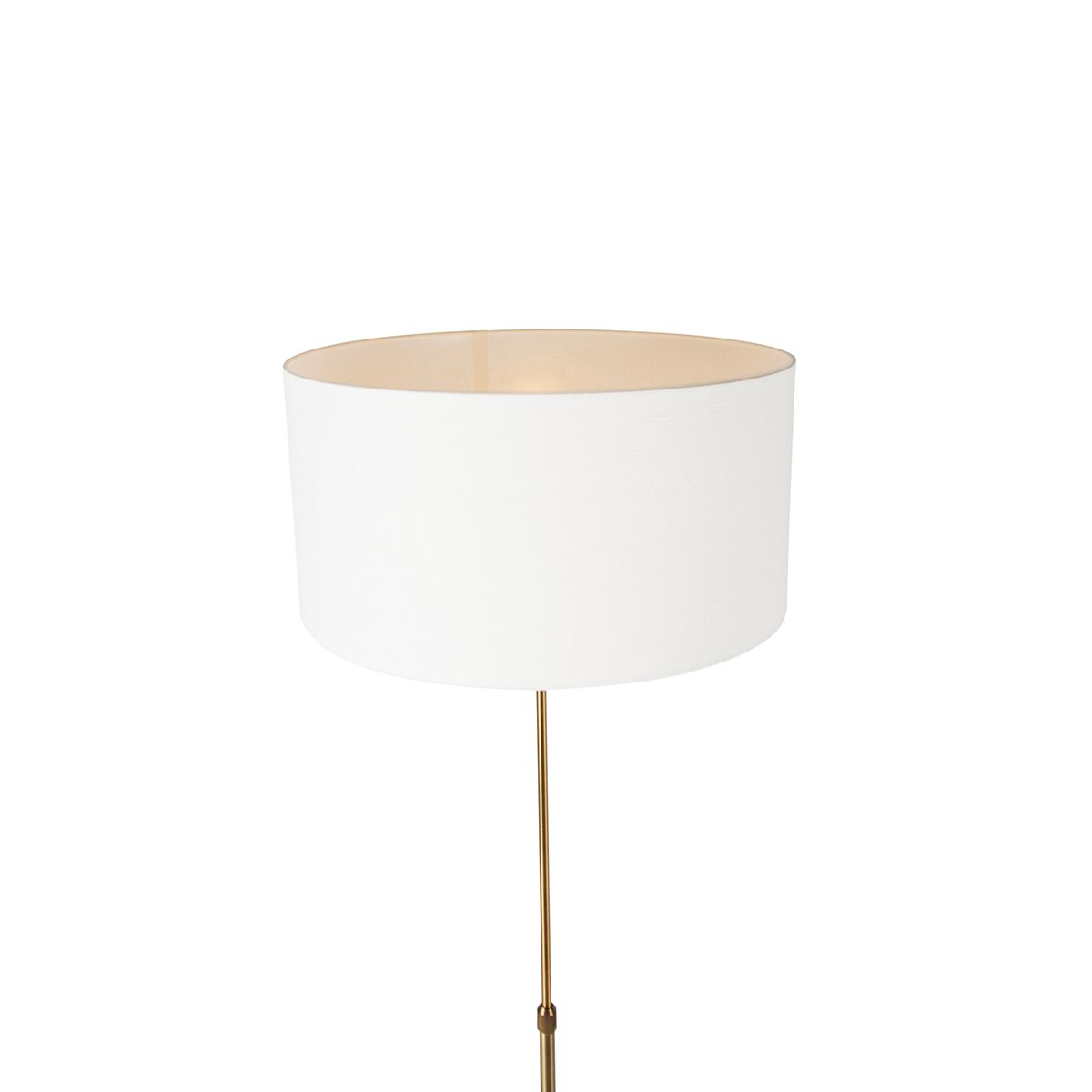 Vloerlamp verstelbaar brons met kap wit 50 cm - Parte
