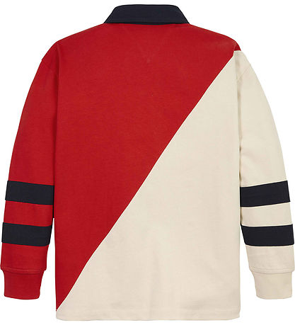 Tommy Hilfiger Polobluse - Colorblock Rugby - R?d/Hvid