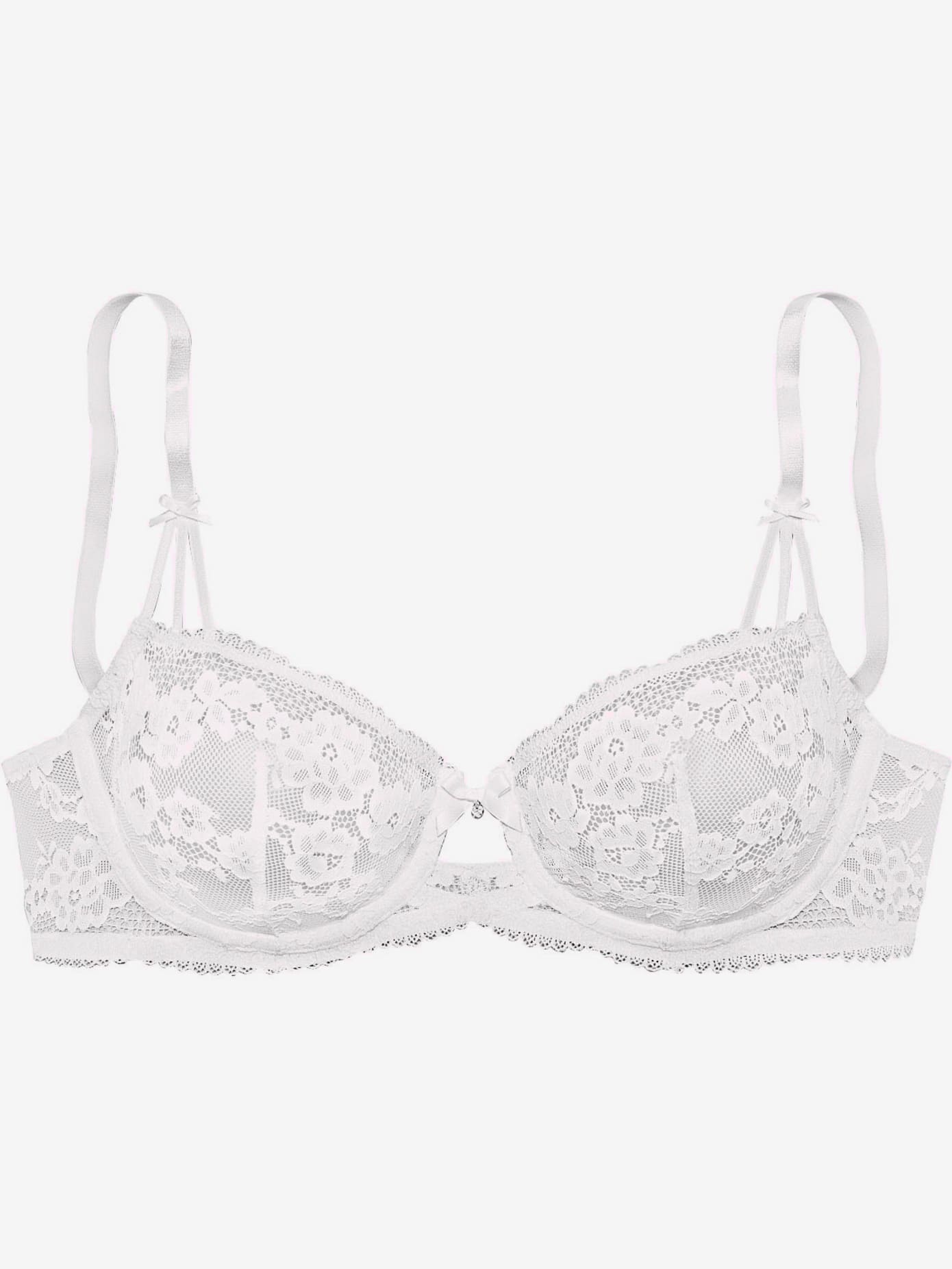 Soutien-gorge à armatures féminin avec nœud décoratif et petite découpe au centre devant