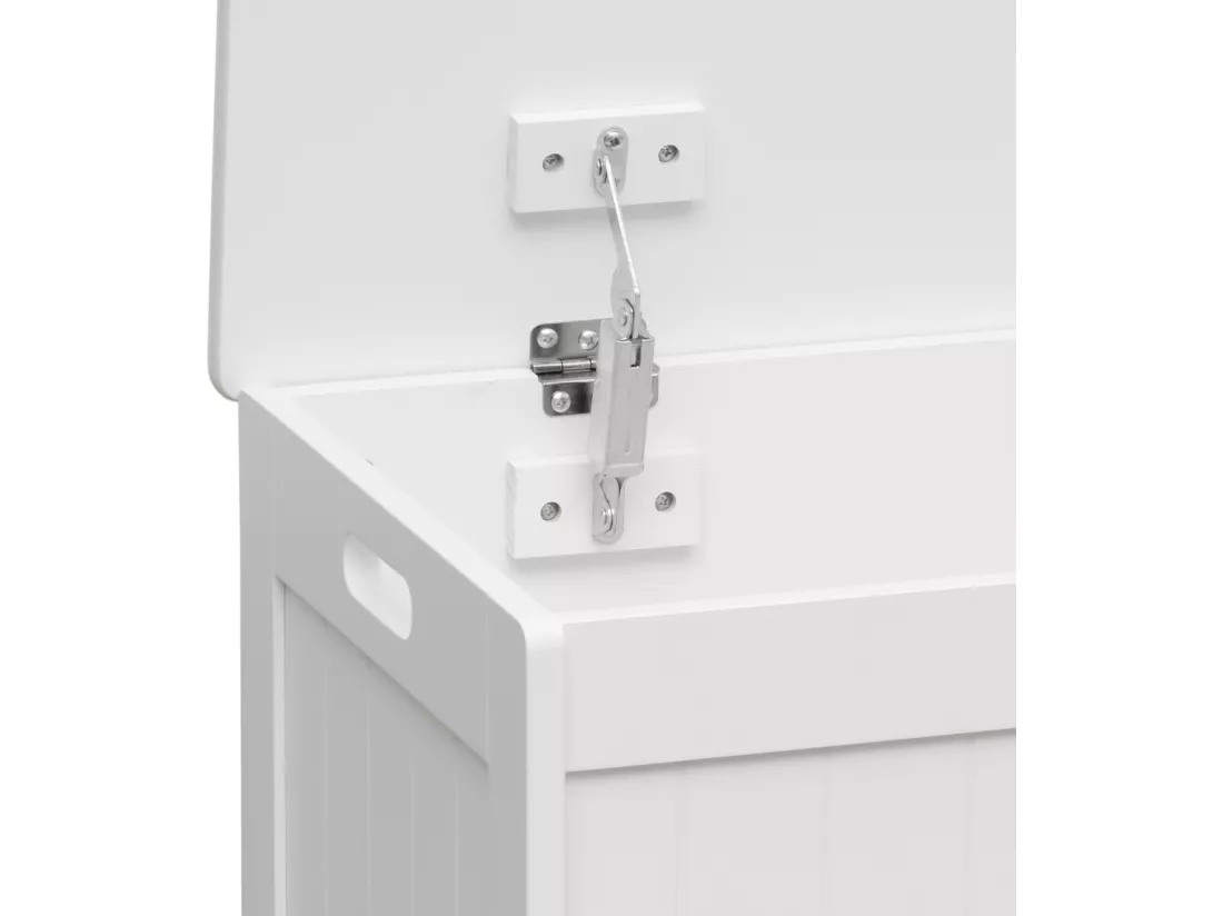 Coffre de Rangement avec Couvercle en mdf pour Jouets Enfants Blanc