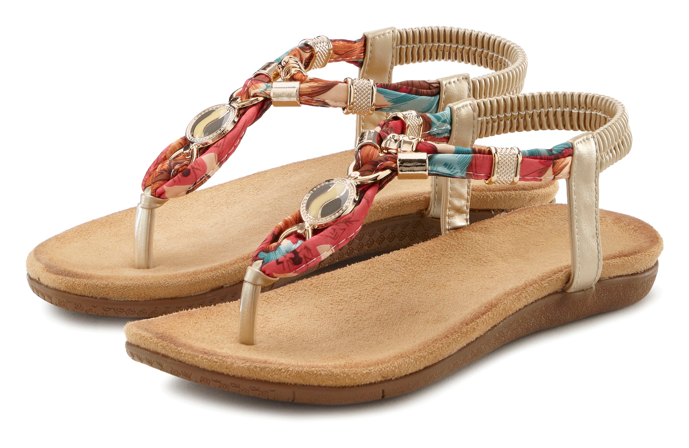 LASCANA Zehentrenner  Sandale mit elastischen Riemchen und modischer Farbgebung