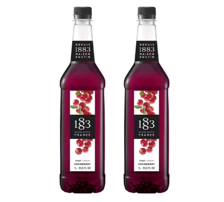 Sirop 1883 Routin Cranberry - Bouteille plastique - 1L x2