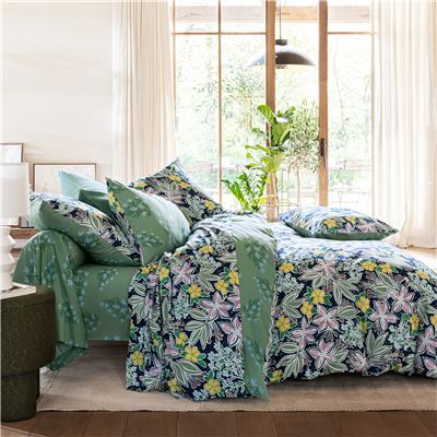 Linge de lit motif fleurs - BECQUET CRÉATION