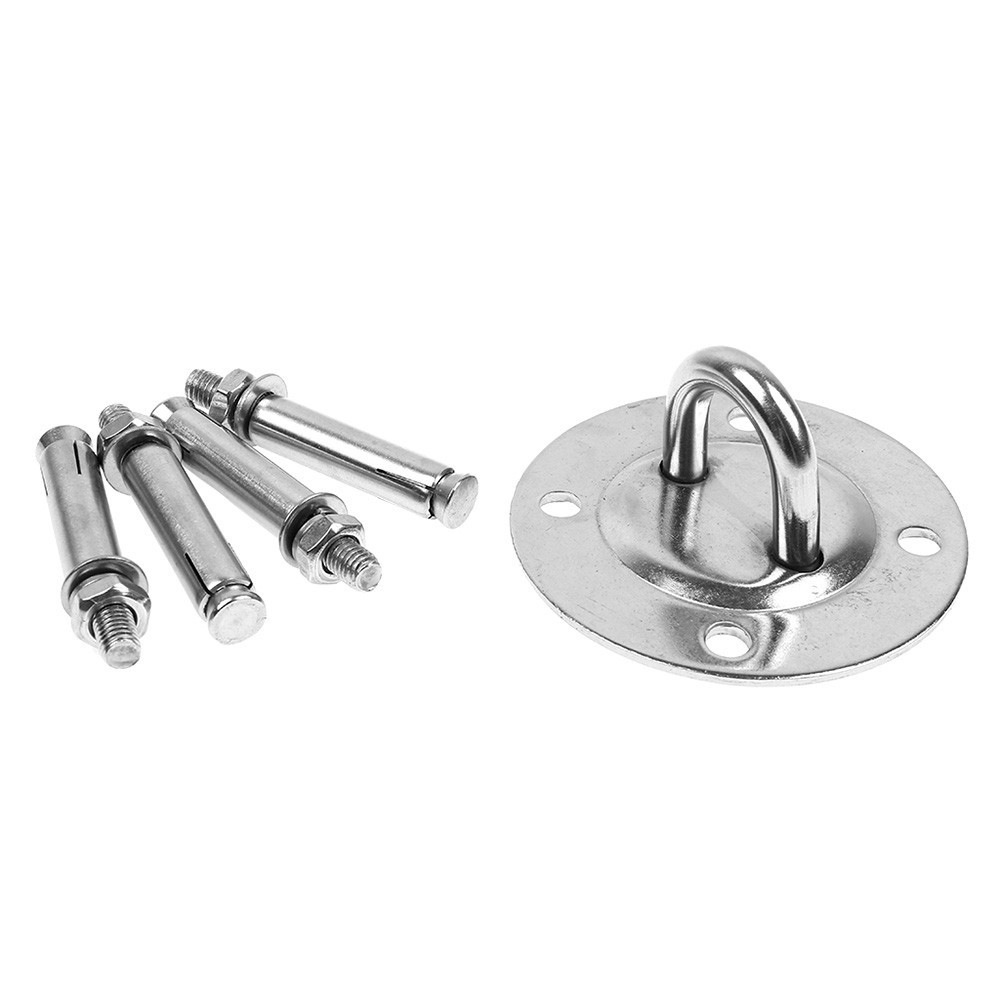 (5-tlg. Set) Edelstahl Schwerlast Decken Haken Befestigungs Kit für Boxsack / Hängematte / Schaukel - Silber