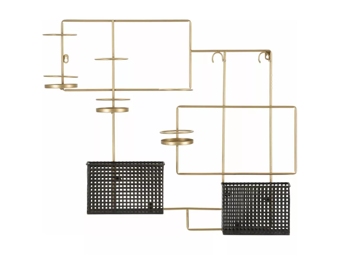 Porte-bouteille mural en métal multicolore 77x11,5x65,5 cm