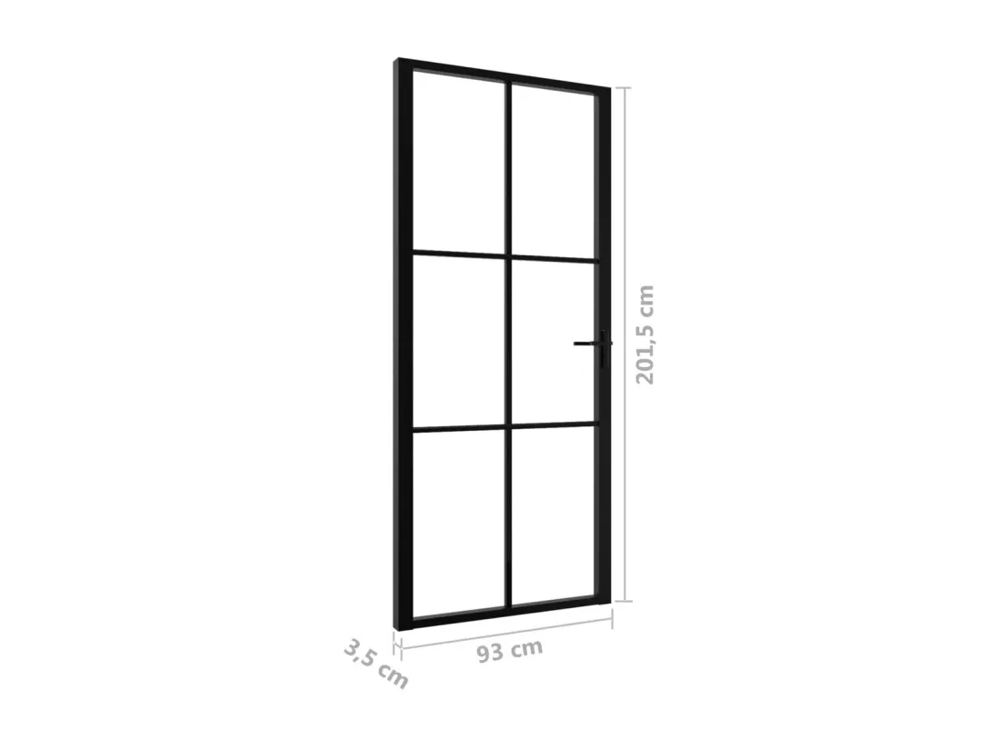 Porte intérieure Verre ESG et aluminium 93x201,5 cm Noir