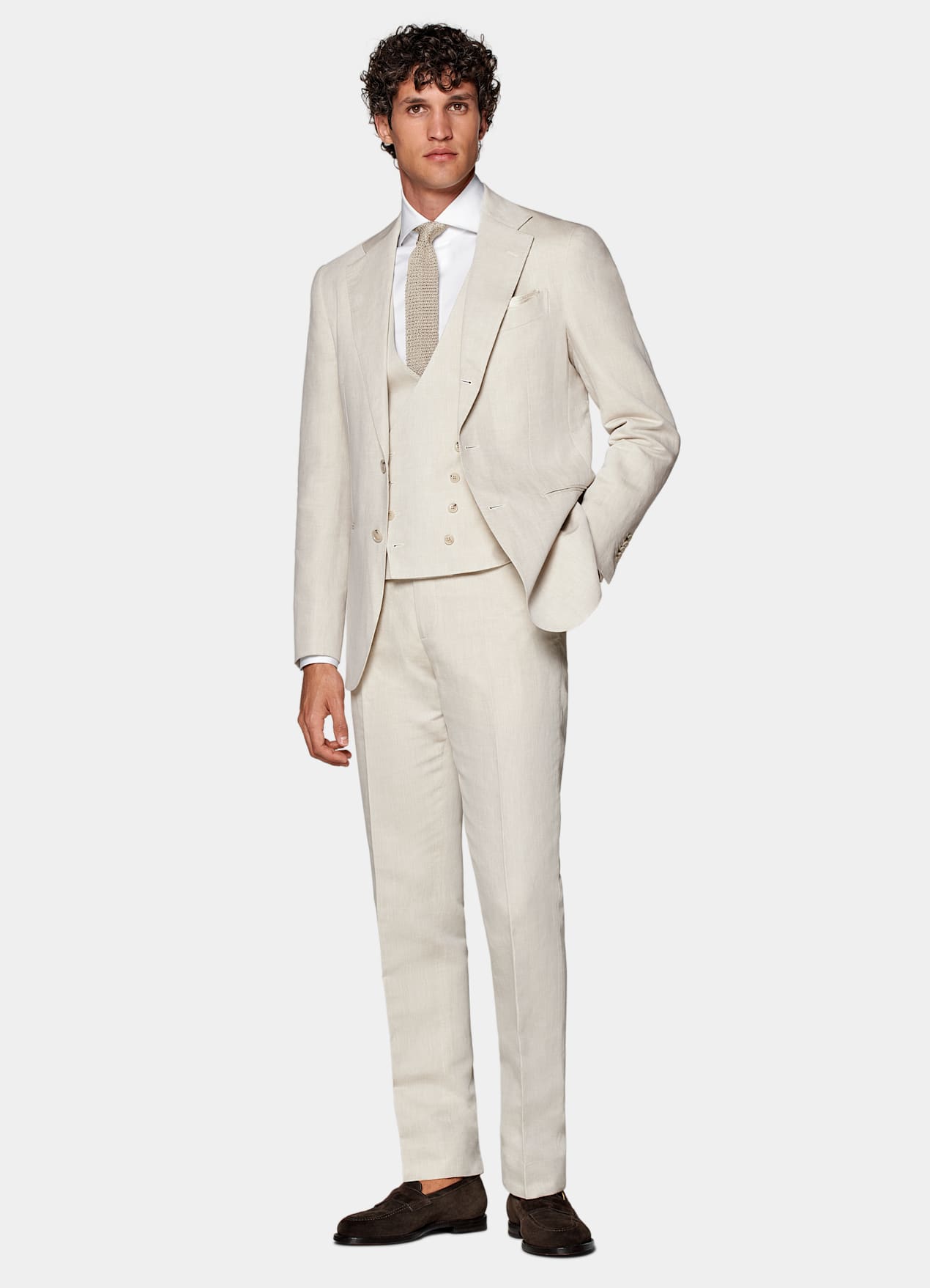 Costume trois pièces Havana coupe Tailored sable
