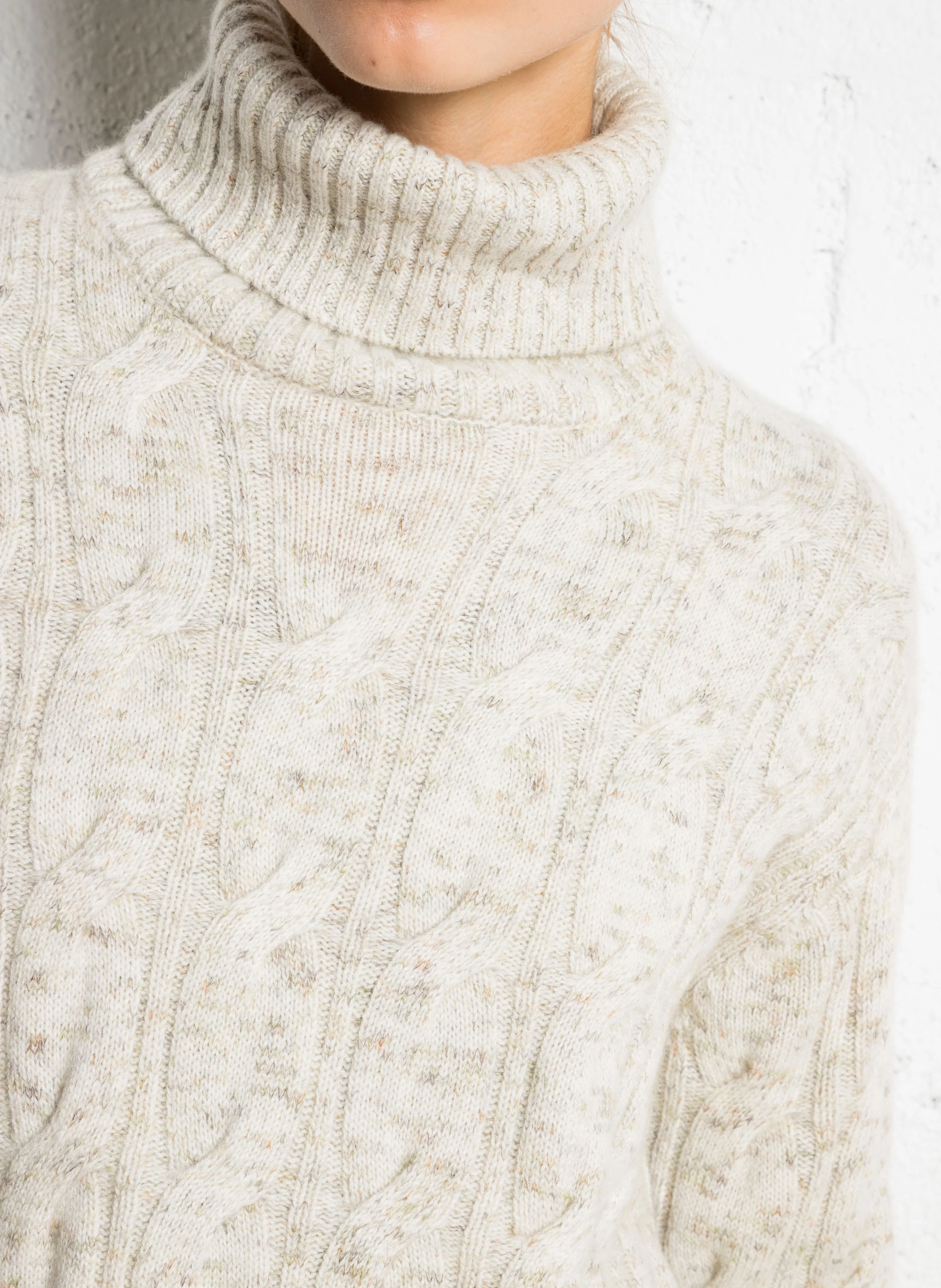 CELYA - Pull col roulé en cachemire| Blanc