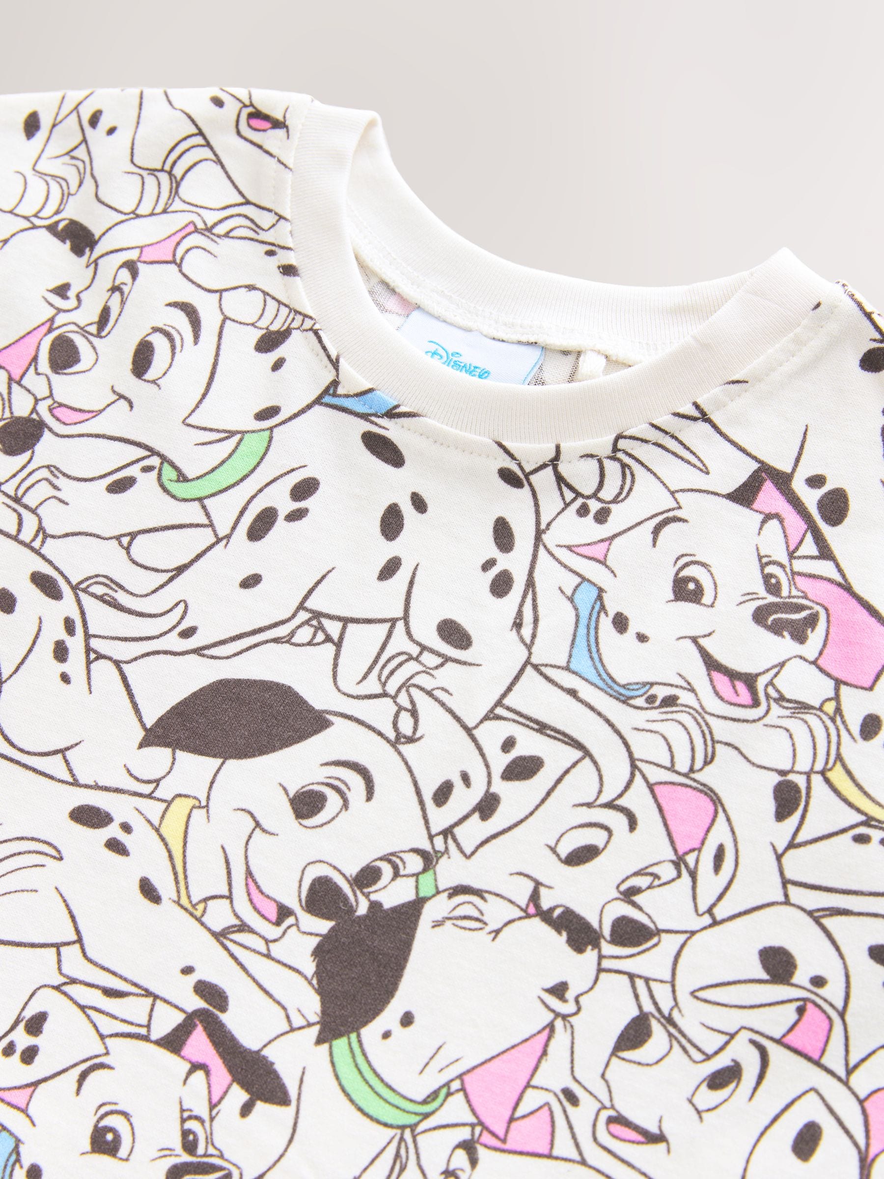 Wit en roze - Disney 101 Dalmatiërs set van T-shirt met korte mouwen en fietsshort (3mnd-7jr)