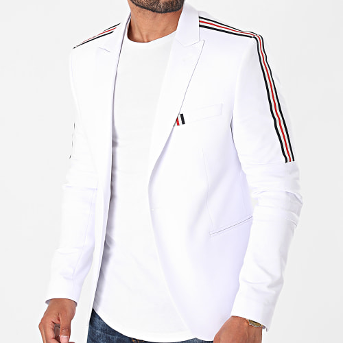 Veste Blazer A Bandes Paco Blanc