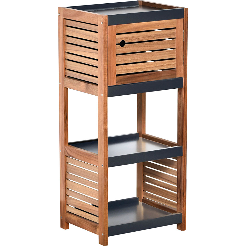 Meuble bas de rangement acacia 36.5x83x30cm