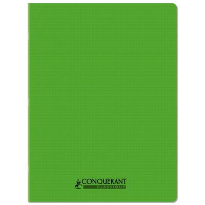 Conquérant Classique - Cahier polypro - 24 x 32 cm - 48 pages - petits carreaux (5x5 mm) - vert