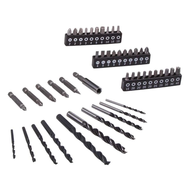 VONROC Bore-/skruemaskine 12V | Inkl. 2x akku og oplader | Inkl. 46 dele tilbehør