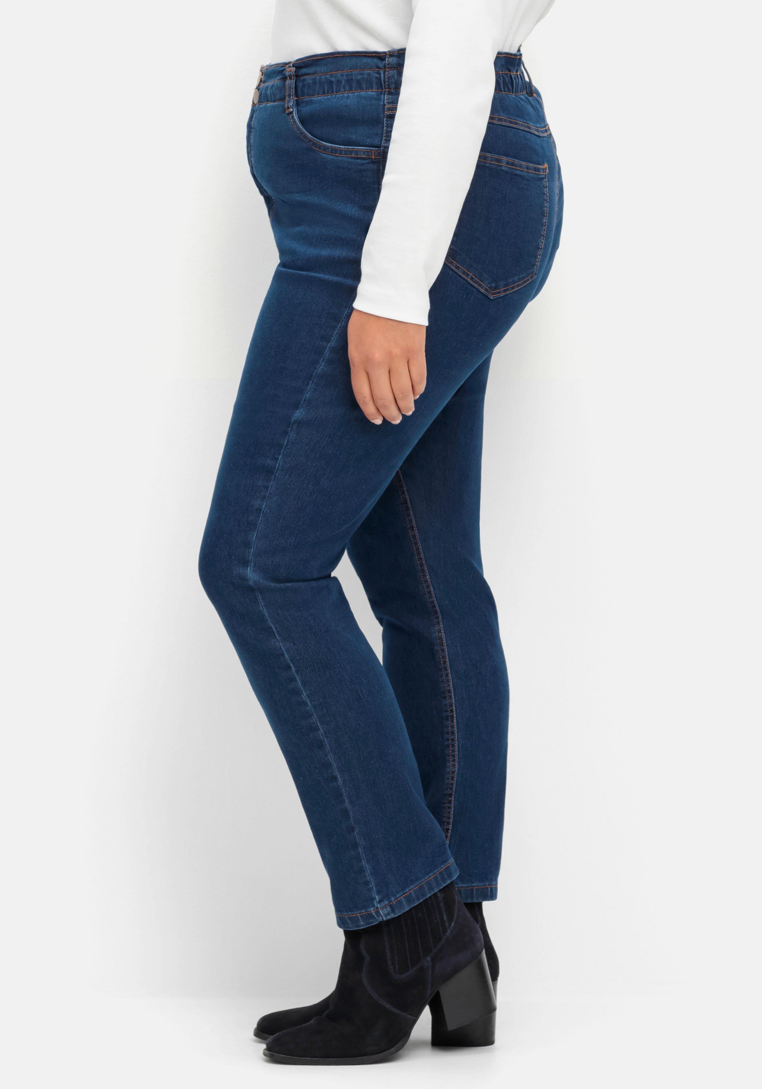 Gerade Jeans im extrahohen Paperbag-Schnitt