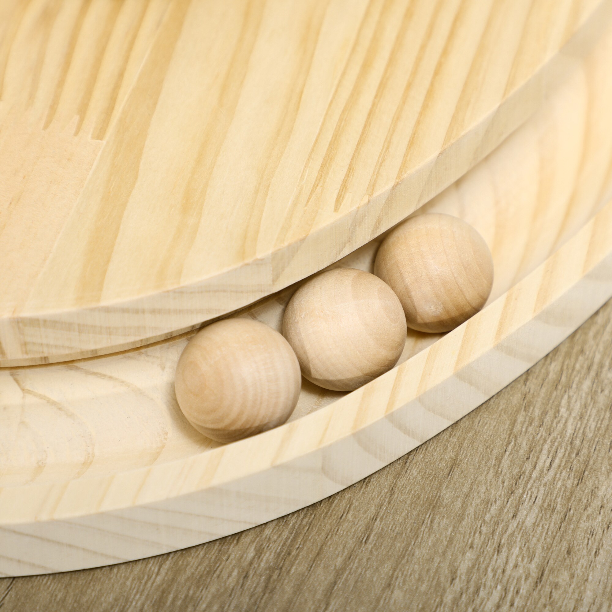 PawHut Holzkatzenspielzeug mit Kratzbrett natur 39,5L x 32,5B x 14,5H cm