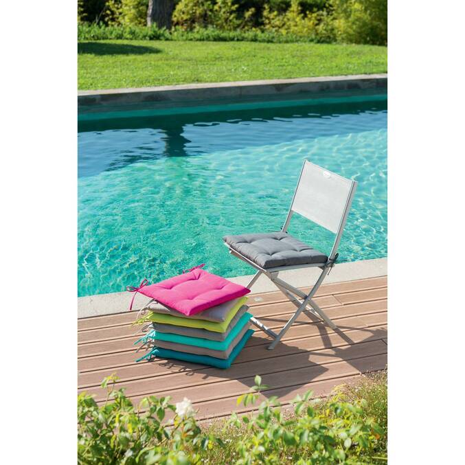 Galette de chaise carrée 4 points KORAI Ardoise