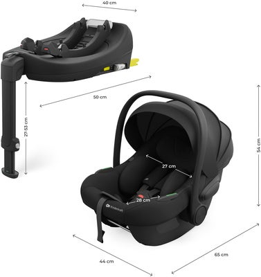 Kinderkraft I-LITE Babybilstol inkl. ENDURA SAFE FX Base, Black