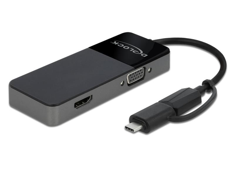 Delock Adapter USB 3.0; USB Type-C – HDMI; VGA 4K 30Hz Delock Adapter USB 3.0 zu 4K HDMI   VGA