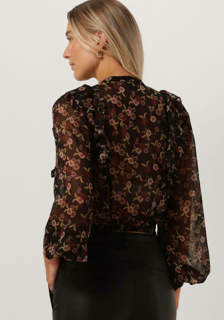 GUESS zwarte guess blouse ls dionne tie front top