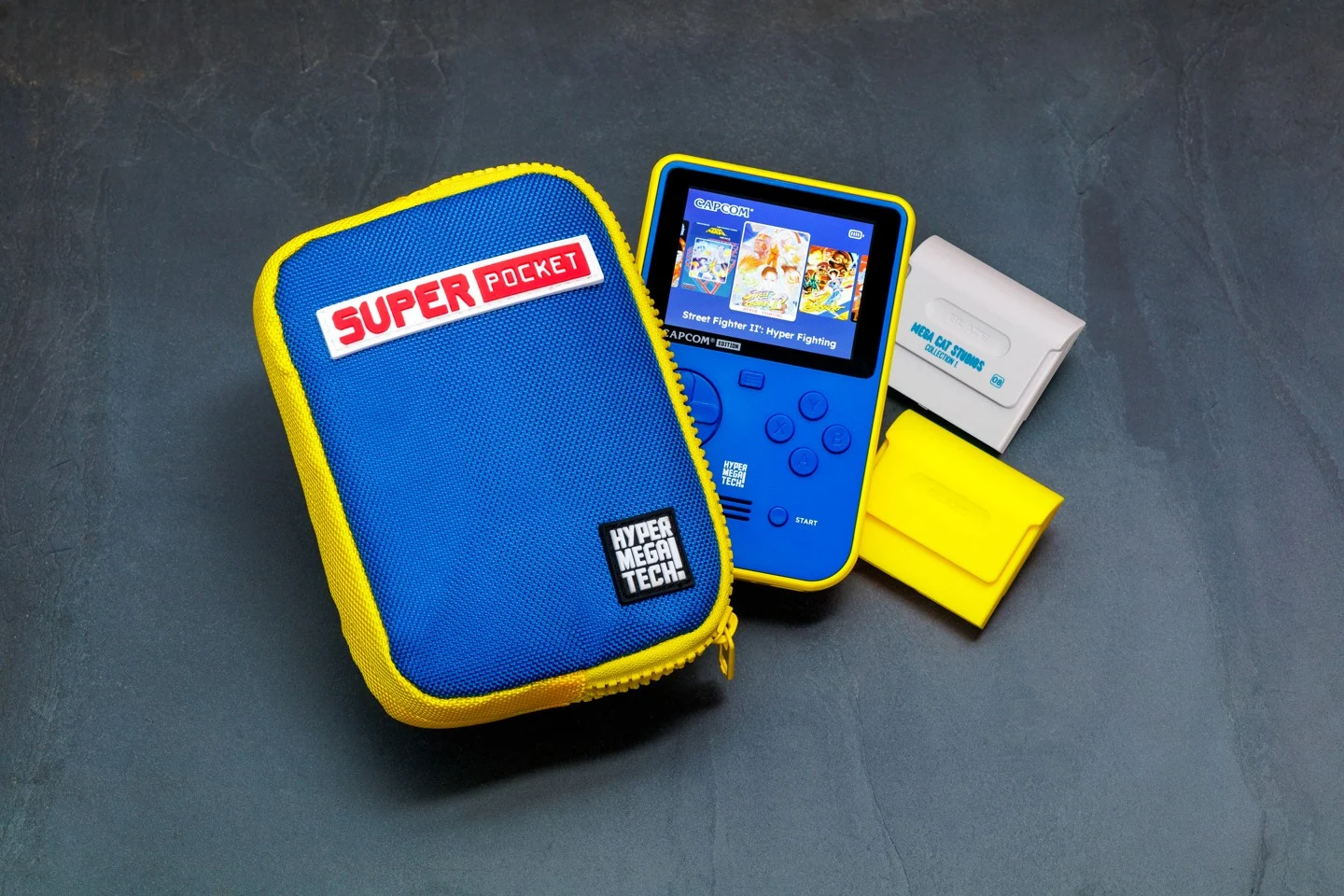 Blaze Evercade Hmt Super Pocket Fabric Case - Blue/Yellow- BLAZE TAB Plus