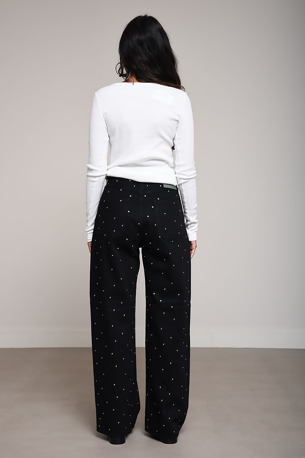 Simona crystal embellishment denim jeans
