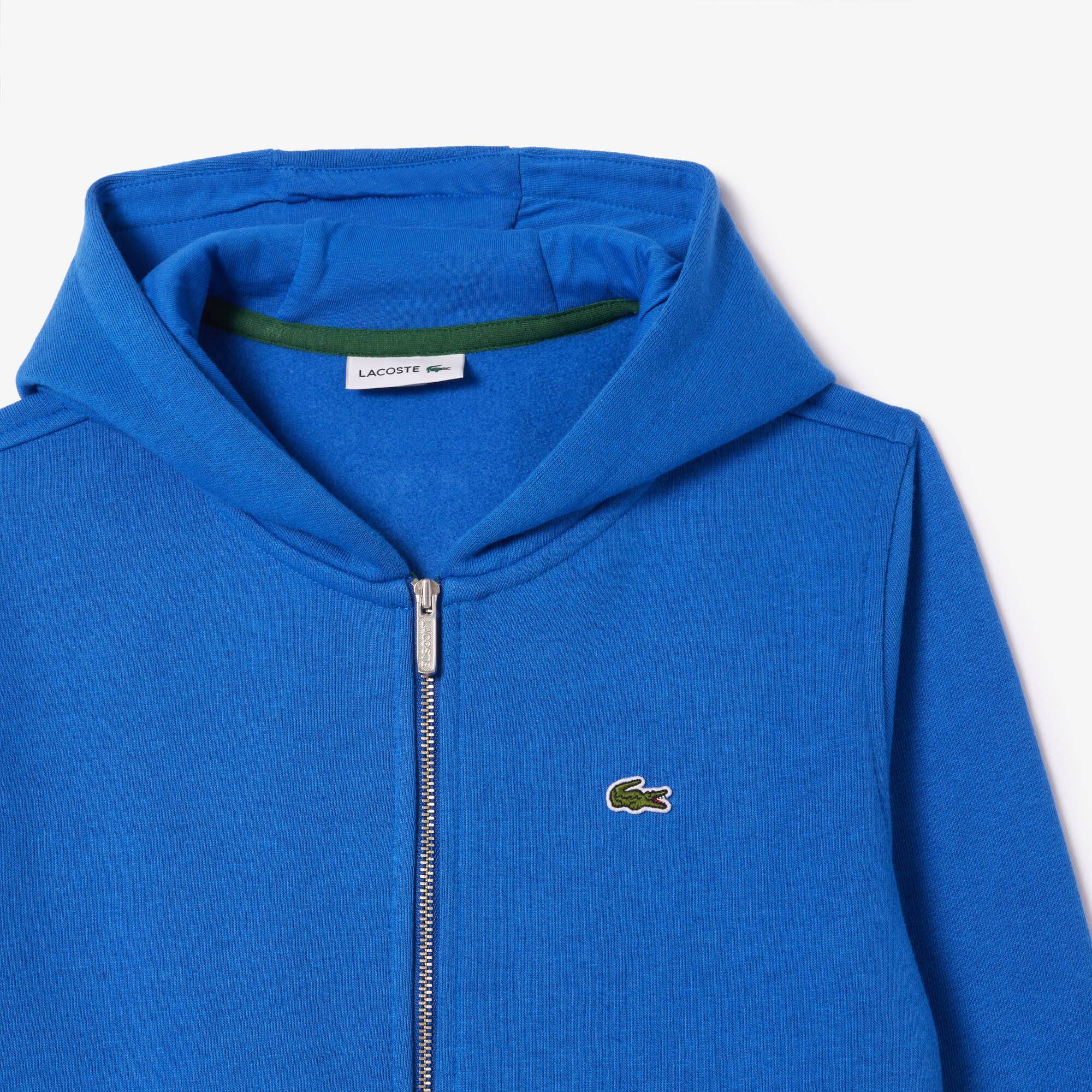 Sweatshirt zippé à capuche enfant Lacoste avec poche kangourou Pullovers & Sweatshirts - Bleu - Lacoste - Enfant