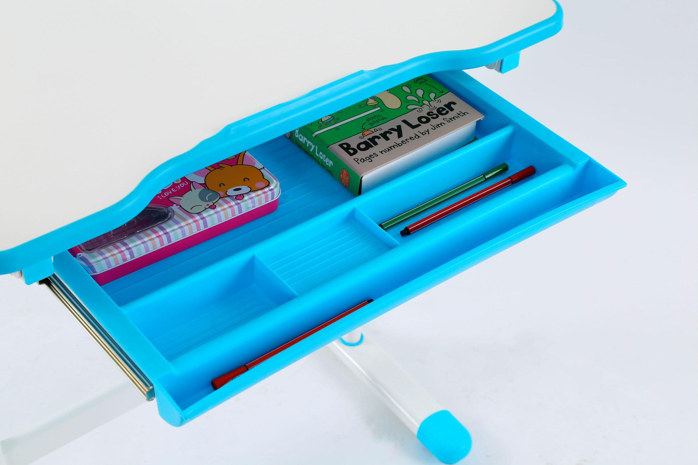 Vipack Kinderschreibtisch »Comfortline, mit Höhenverstellung inkl. Taschen- u. Becherhalter« Set, B/H/T ca. 70x54-76x47,4cm, verschiedene Farben, mit Griffelschublade,  inkl. Stuhl und verstellbarer Schreibplatte, praktische Funktionen
