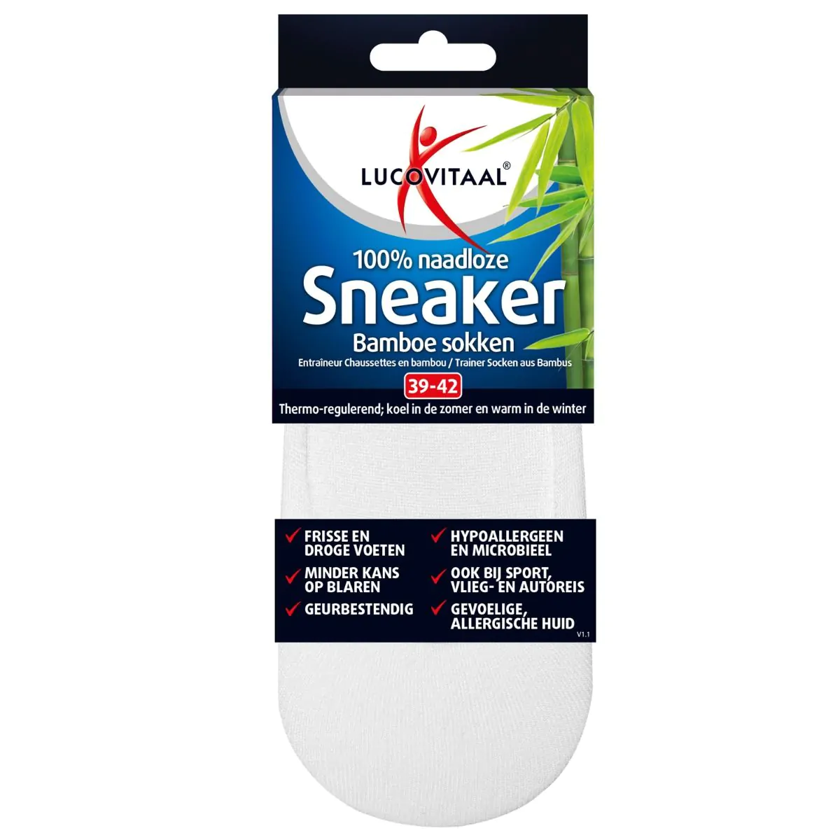 Bamboe Sneakersok Wit 3 paar