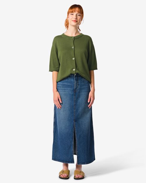 gilet maillé femme vert foncé