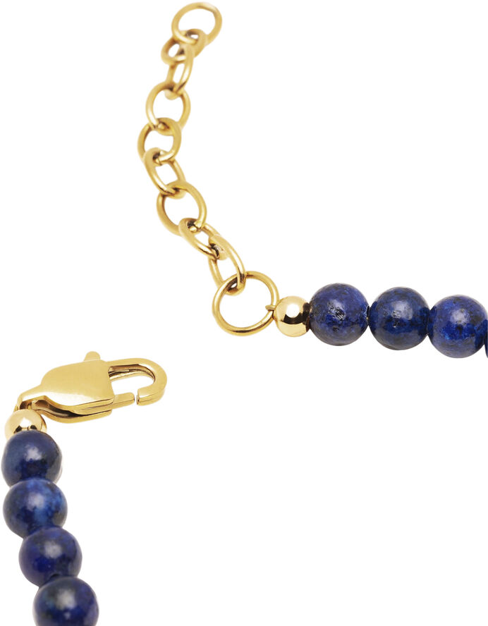 Nialaya Beaded Necklace with Blue Lapis, Turquoise, and Gold Plating Blue
