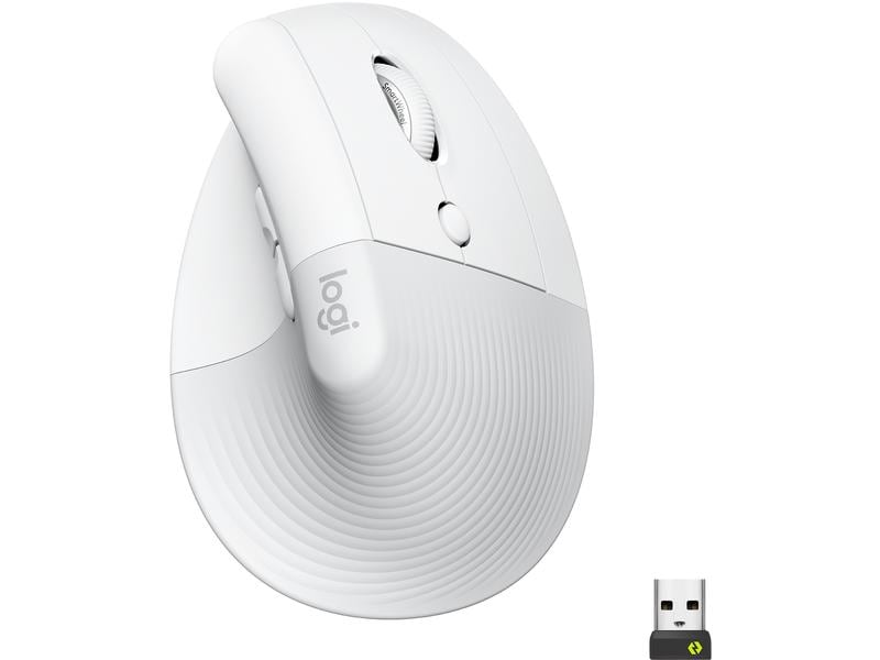 Logitech Ergonomische Maus Lift Off-white Komfortable ergonomische Maus mit vertikalem Design für kleine bis mittelgrosse Hände